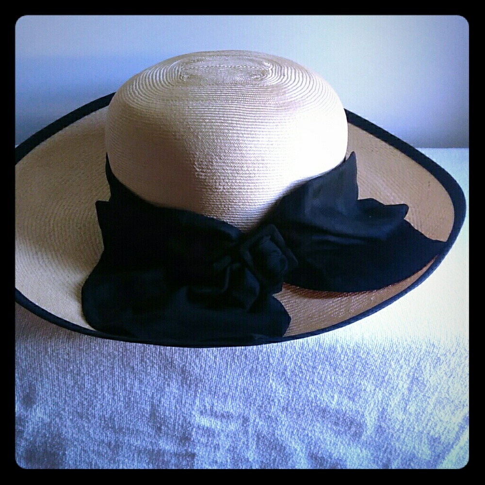 Tan and Black hat